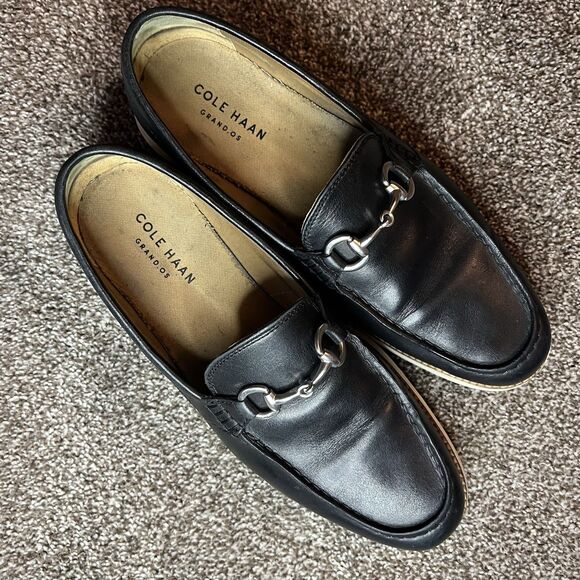 Cole Haan Grand OS Black Venetian Bit Loafers - Picture 7 of 9